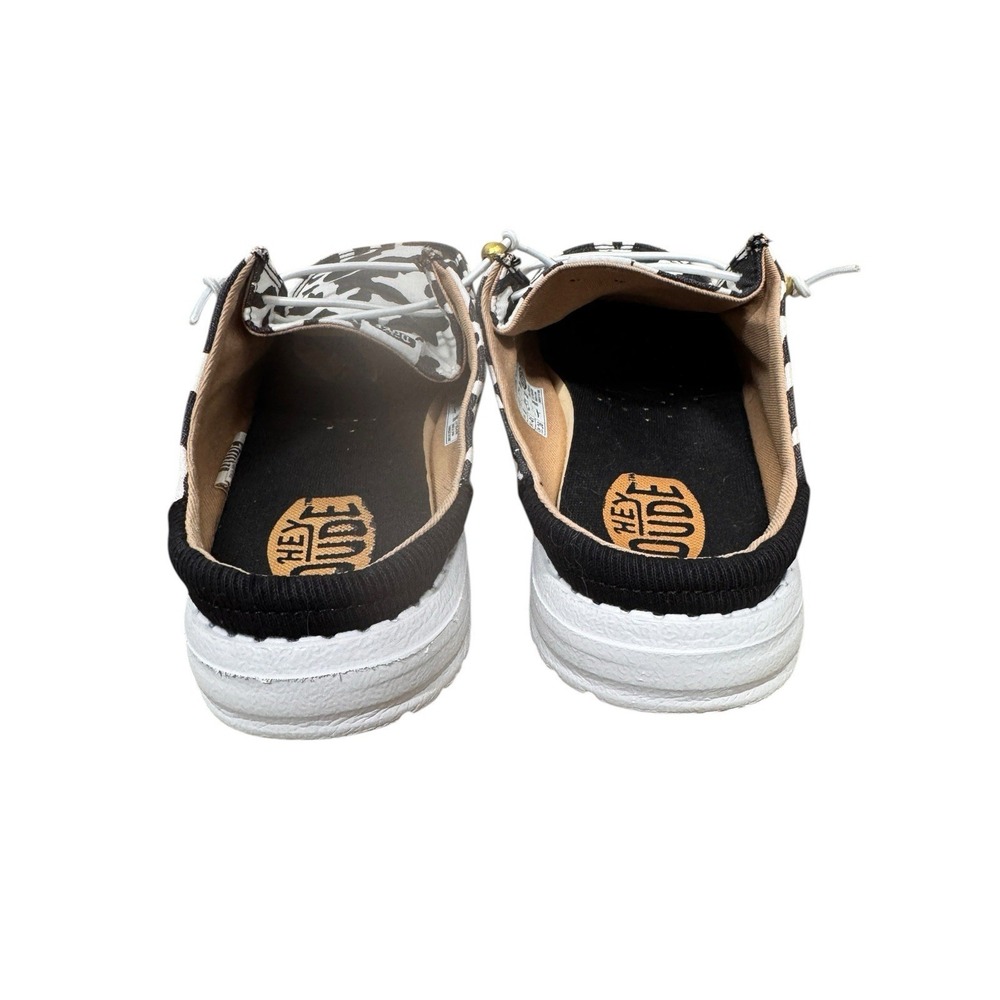 10 Hey Dude Cow Print Slip On Shoes Womens Casual Lightweight - Picture 8 of 10